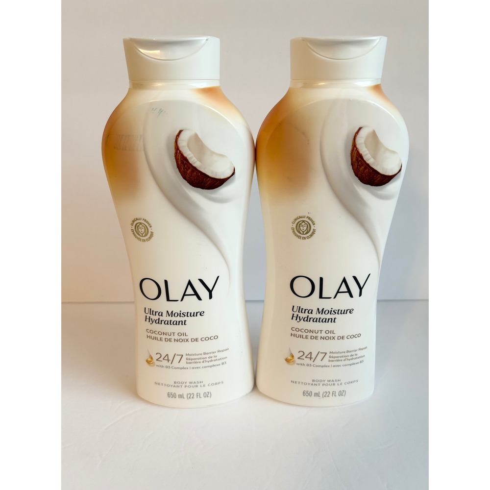 Olay Ultra Moisture Coconut Oil Body Wash with B3 Complex 22 fl oz 2 Pack Bundle